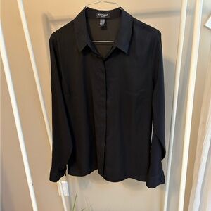 Express Portofino Black Button-Up Shirt